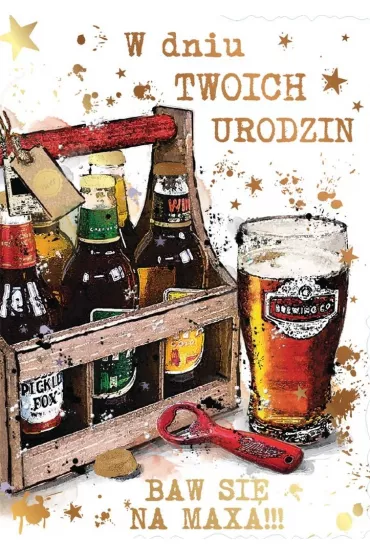 Kukartka Karnet B5 QDK-092 Urodziny m�skie