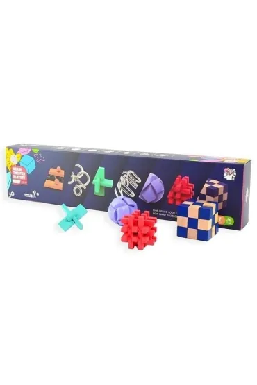 Puzzle drewniane IQ i metalowe �amig��wki 7w1 Robe