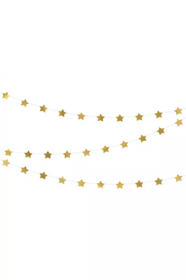 PartyDeco Girlanda Gwiazdki z�ota 3.6 cm