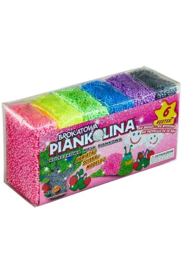 Pianka do modelowania brokat 6 kolor�w Piankolina 10001606 ART AND PLAY