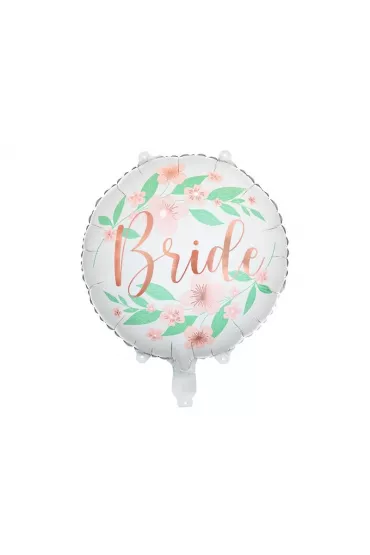 PartyDeco Balon foliowy Bride kwiaty bia�y 45cm