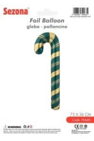 Balon Bo�e Narodzenie Laska cukrowa zielone 73x36