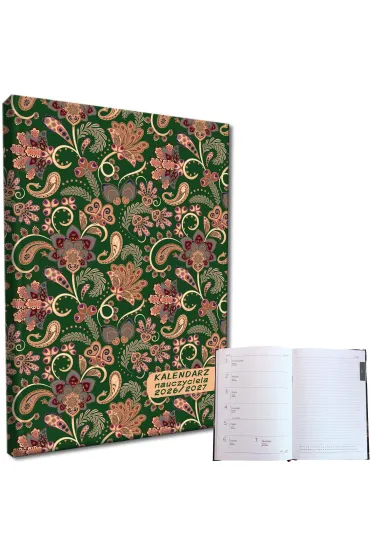 Kalendarz nauczyciela 2026/2027 A5 tygodniowy Paisley Green