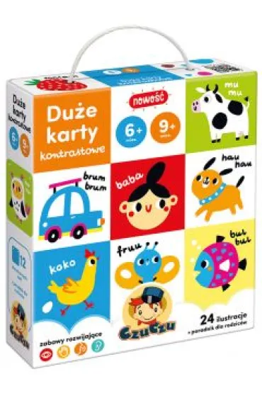 CzuCzu. Du�e karty kontrastowe dla dzieci w wieku 6-9 mies.+