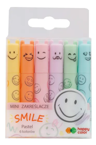 Happy Color Zakre�lacze mini Smile pastelowych 6 kolor�w