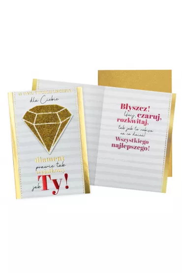 Kukartka Karnet B6 Urodziny diament