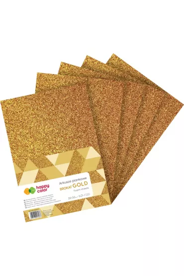 Happy Color Arkusze piankowe GOLD Brokat A4 5 szt.