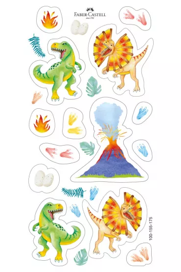 Faber-Castell Kredki Grip dinozaury + kredki metaliczne + naklejki 10 kolorw + 3 kolory