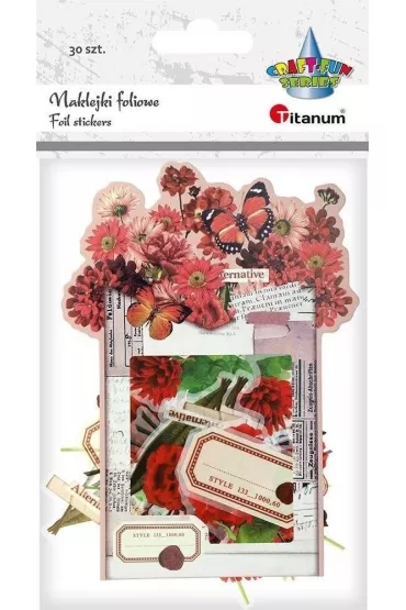 Titanum Naklejki foliowe Kwiaty czerwone 30 szt.