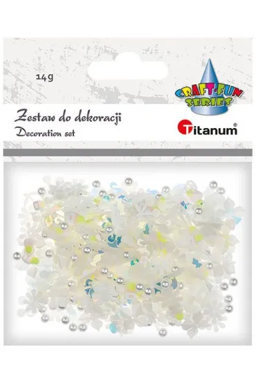 Titanum Zestaw pere�ki cekiny bia�e 14g