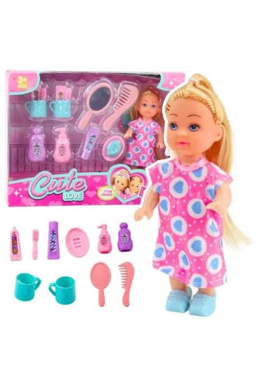Mini laleczka z akcesoriami do piel�gnacji LeanToys