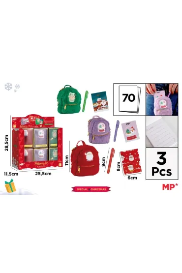 Mp Main Paper Pluszowy miniplecak BN z zestawem do pisania MIX