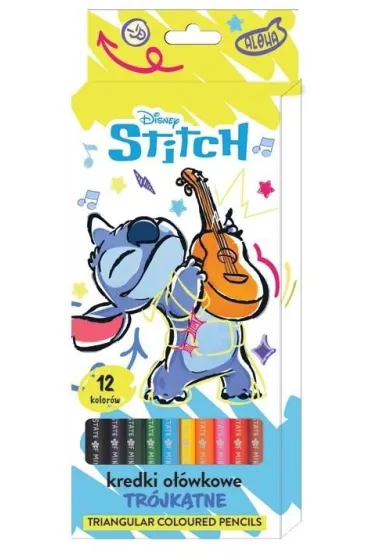Kredki o��wkowe 12 kolor�w tr�jk�tne Stitch BENIAMIN 140866 BEN