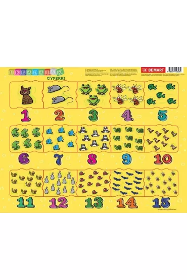 Puzzle ramkowe 15 el. Cyferki dla dzieci Demart