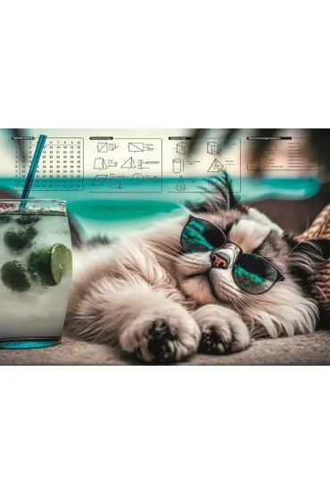 Panta Plast Mata na biurko z nadrukiem chillout cat