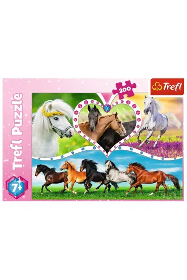 Puzzle 200 el. Pikne konie Trefl