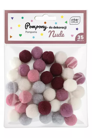 Interdruk Nude Pompony do dekoracji Nude 35 szt.
