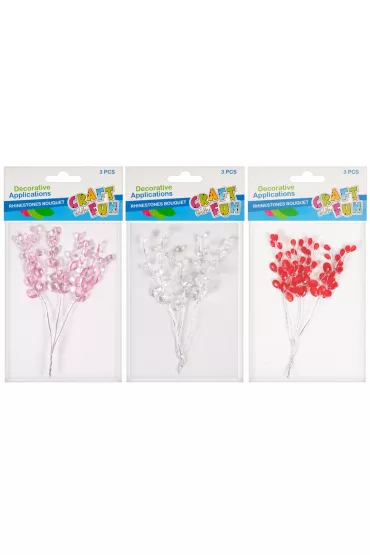 Craft with Fun Ozdoba dekoracyjna Kryszta�ki na druciku bukiet 404578