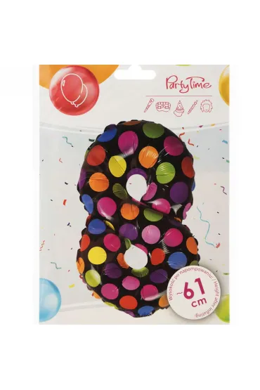 Arpex Balon stoj�cy 8 w kropki 61 cm