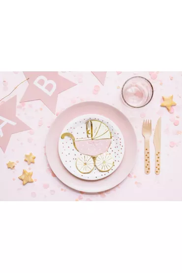 PartyDeco Serwetki W�zek jasny r�owe 14x15cm 20 szt