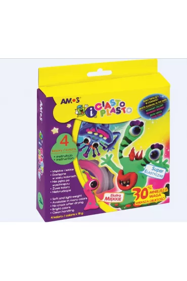 Ciasto Plasto Fluo 4 kolory Amos