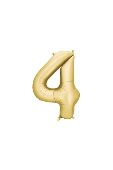 PartyDeco Balon foliowy cyfra 4 z�oty 86cm