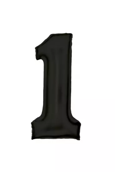 Amscan Balon foliowy cyfra 1 satynowa czarna 86cm