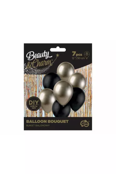 Godan Balon dekoracyjny Beauty&Charm czarny, z�oty 30cm