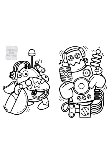 Baw si� i koloruj. Roboty