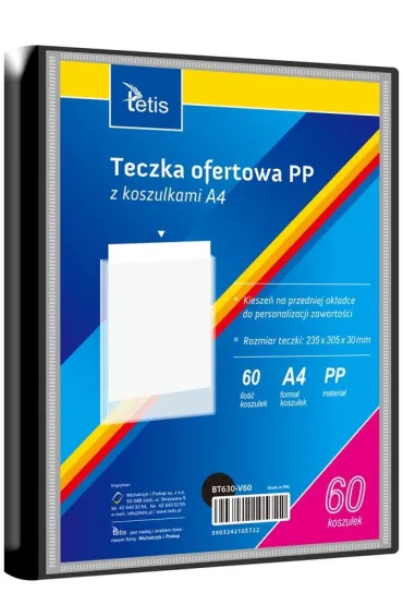 Tetis Teczka ofertowa A4 PP + 60 koszulek czarna