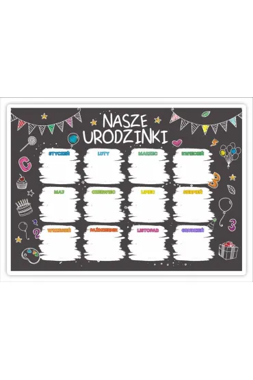 LearnHow Kalendarz urodzinowy - Tablica kredowa