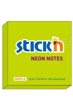 Stickn Notes samoprzylepny neonowy zielony