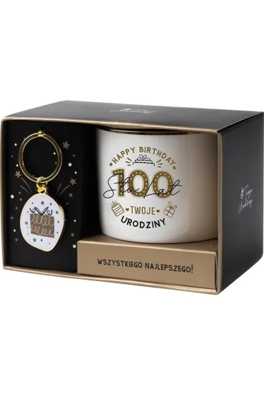 Be-Happy Gifts Zestaw prezentowy na urodziny 100 Lat bia�o-z�oty