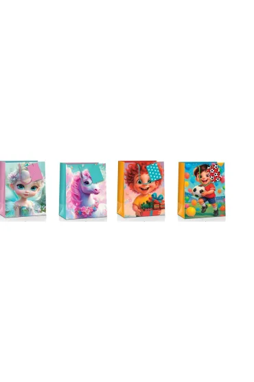 Pan Dragon Torebka ozdobna �rednia A5 dzieci�ca 18x23x10cm mix 2 wzor�w