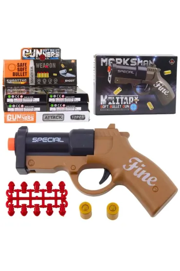 Pistolet na naboje czarno-br�zowy 13,5cm LeanToys