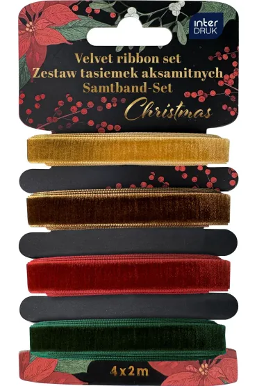 Interdruk Zestaw tasiemek aksamitnych 4x2m