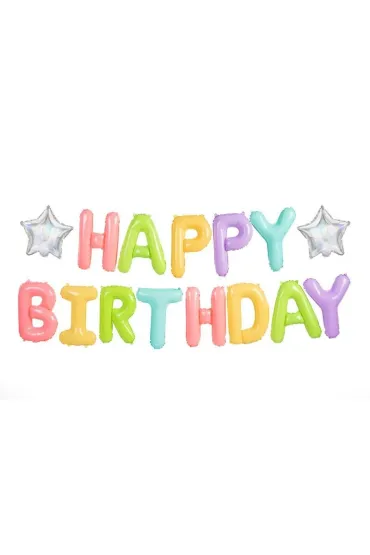 PartyDeco Balon foliowy Happy Birthday 395x35cm