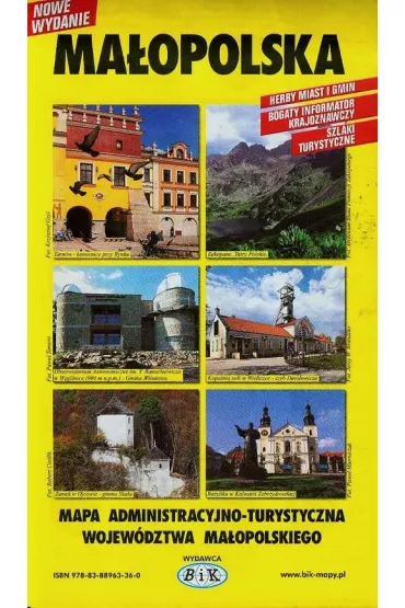 Mapa administracyjno-turystyczna Wojew�dztwo ma�opolskie 1:200 000
