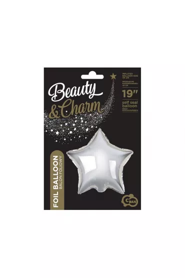 Godan Balon foliowy Gwiazda Beauty&Charm srebrna 36cm