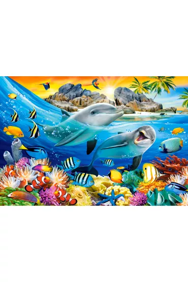 Puzzle 1000 el. Dolphins in the Tropics Castorland
