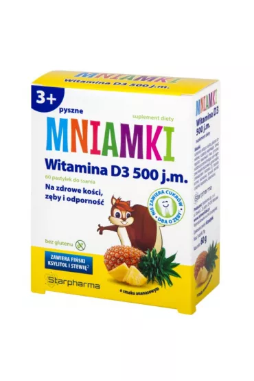 Starpharma Witamina D3 Mniamki pastylki do ssania Suplement diety 60 szt.