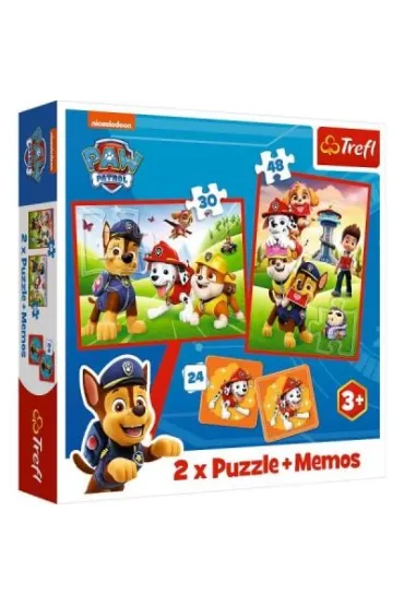 Puzzle + Memos 2w1 (24+30+48 el.) Psia ekipa w akcji Trefl