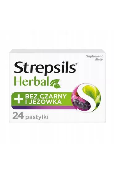 Strepsils Herbal pastylki do ssania Bez Czarny i Je��wka - suplement diety 24 szt.