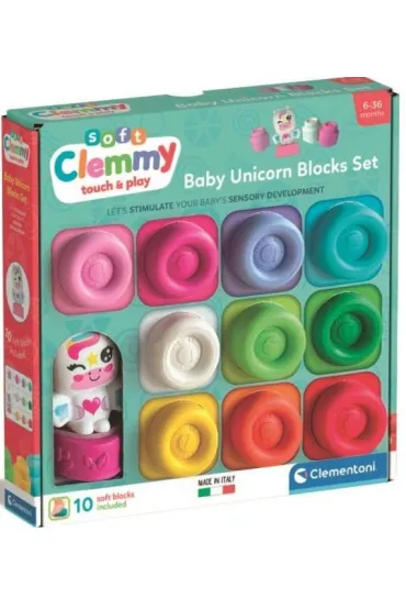 Clemmy klocki mi�kkie 10el Unicorn CLEMENTONI 17630  CLM