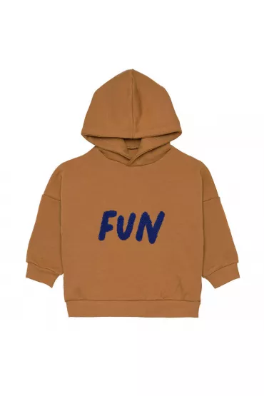 Lassig Bluza z kapturem z baweny organicznej GOTS Little Gang Fun caramel 4-6 l.