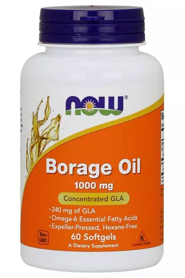 Now Foods Borage Oil Og�recznik 1000 mg Suplement diety 60 kaps.