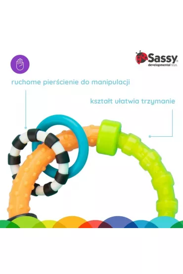 Grzechotka okr�g�a, zabawka sensoryczna, multikolor, 0 m+ Sassy