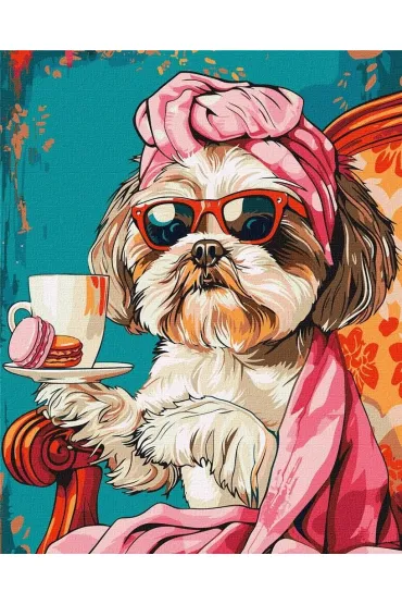 Ideyka Malowanie po numerach - Figlarny shih tzu 40x50cm