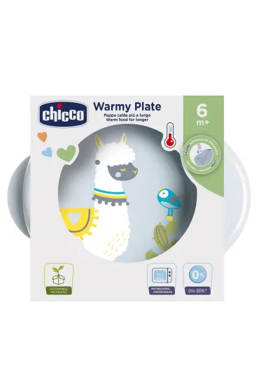 Chicco Talerz podgrzewany 6m+ szary