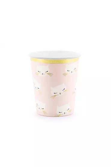 PartyDeco Kubeczki Kotek 200ml 6 szt.